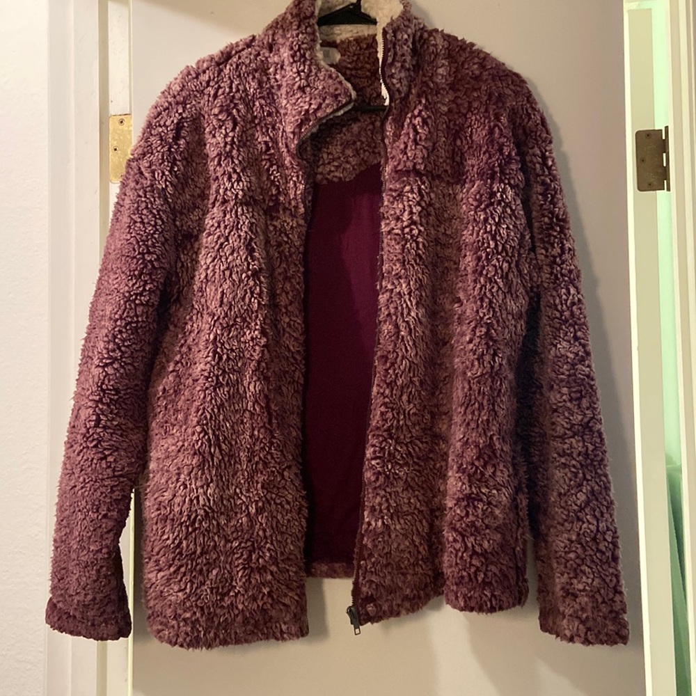 Peach Love California Sherpa zip jacket